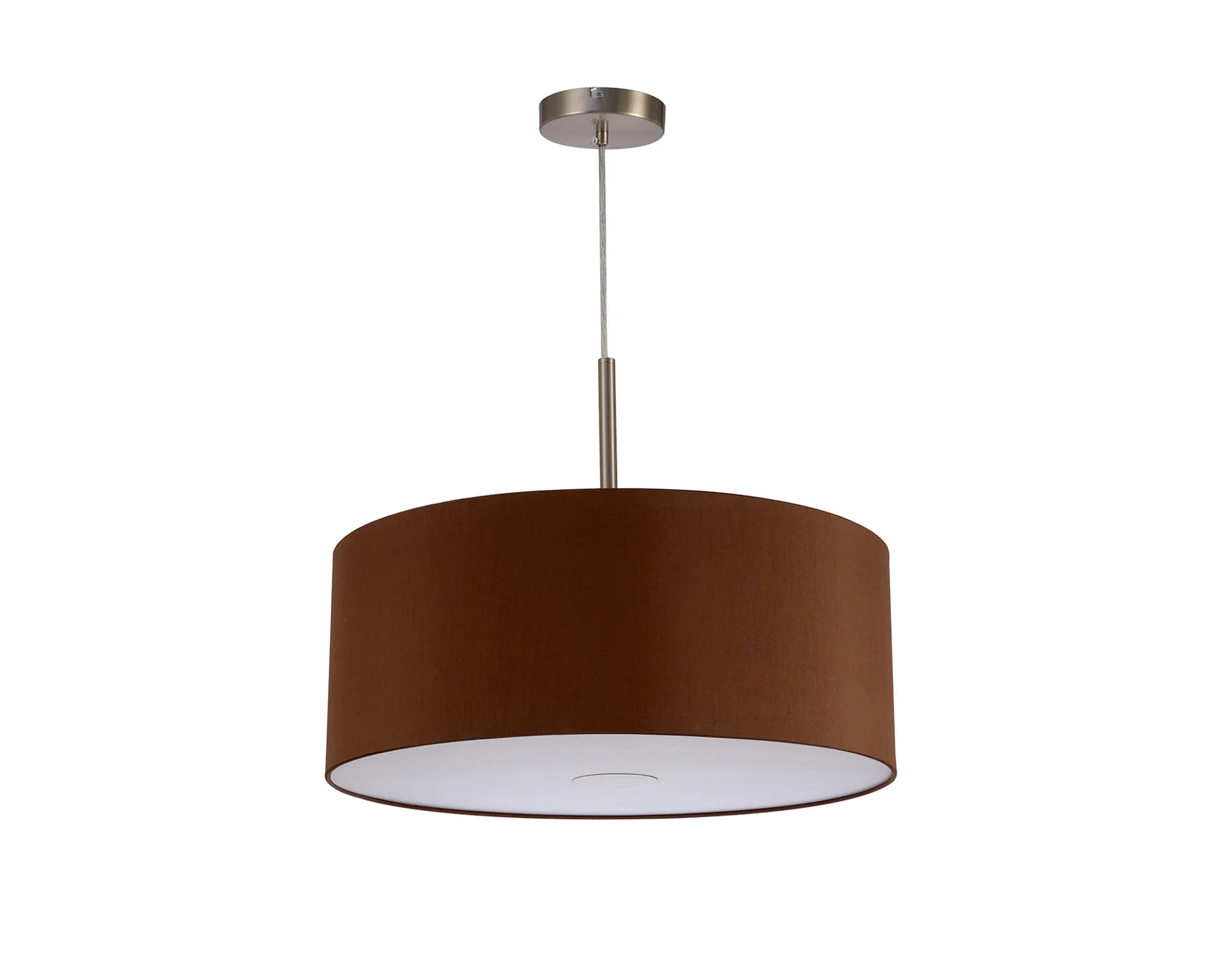 Baymont 50cm Pendant 1 Light Satin Nickel, Raw Cocoa/Grecian Bronze, Frosted Diffuser DK0306  Deco Baymont SN RC